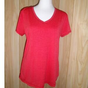 BCG Red V-neck Short Sleeve Women Top L
